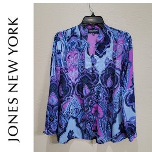 Jones New York women’s long sleeve blouse size MP